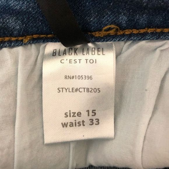 Black Label c’est toi Mid Rise Ankle Skinny Distressed Jeans size 15/33 NWT - Picture 10 of 12